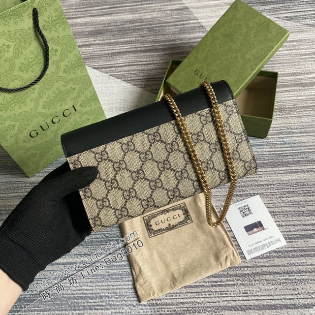 Gucci新款包包 古馳原廠牛皮G花面料三合一小挎包 Gucci經典之王系列鎖扣鏈條包 658226  ydg3294